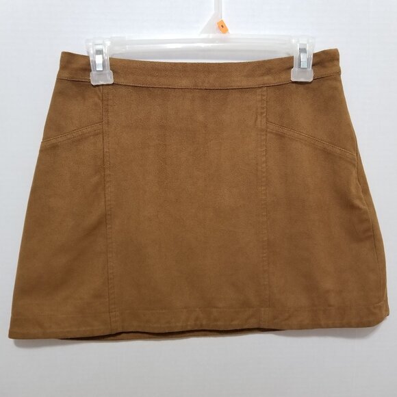 Abercrombie & Fitch skirt 2 faux suede A-line mini VINTAGE Y2K autumn academia - Picture 1 of 13